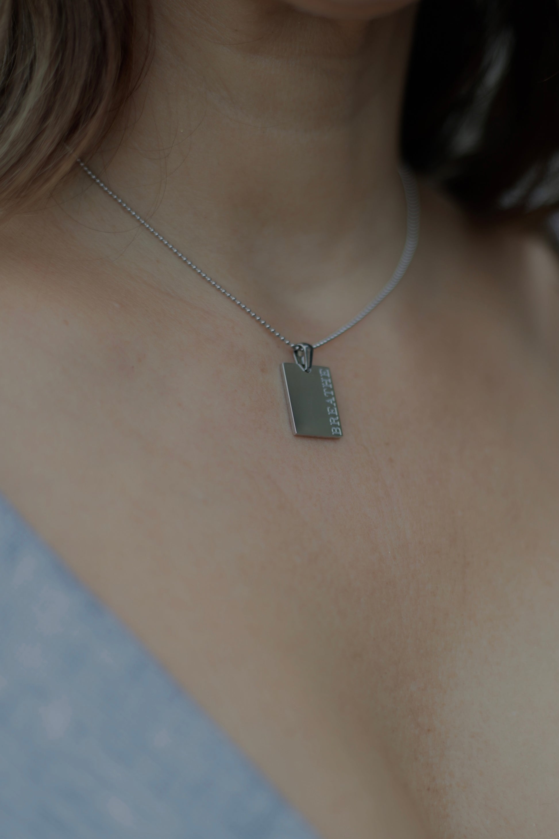 Breathe Necklace Silver