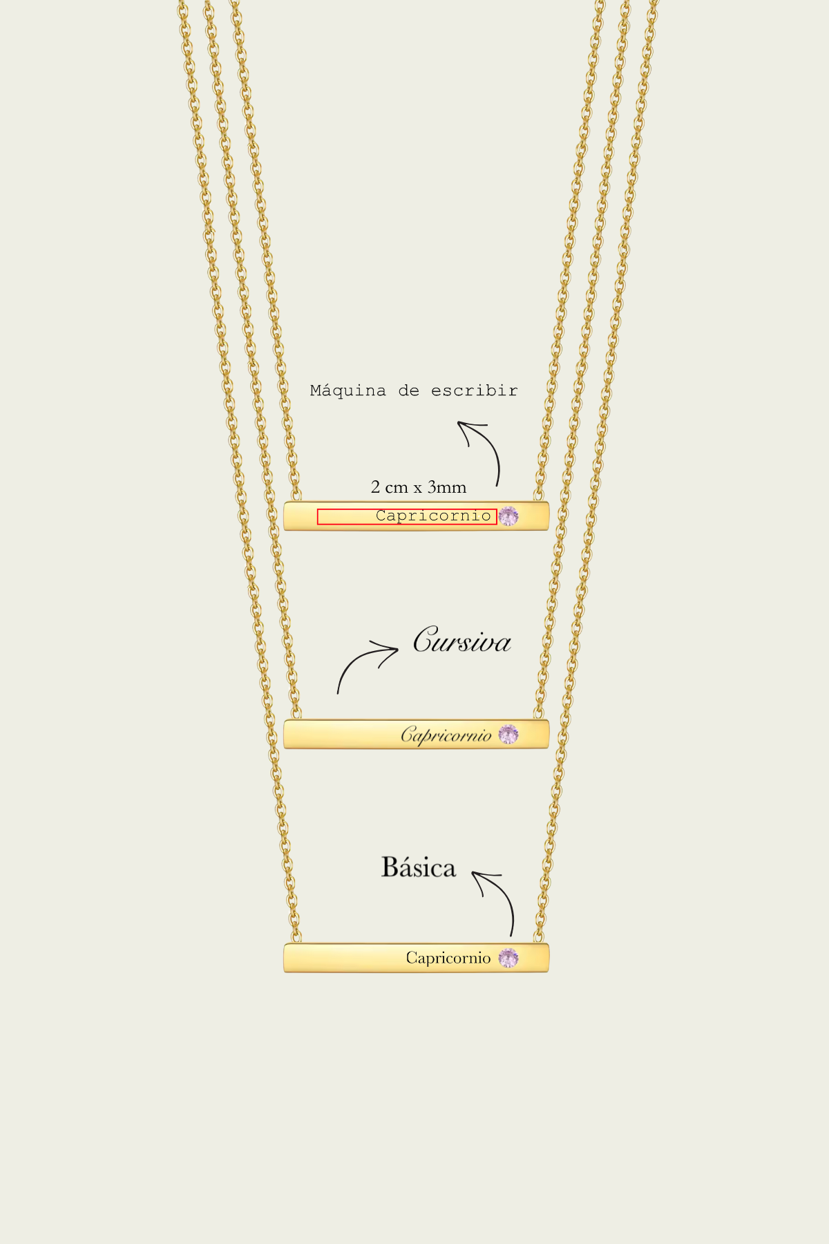 Bar Tag Necklace – Engraved (Lilac Zircon)