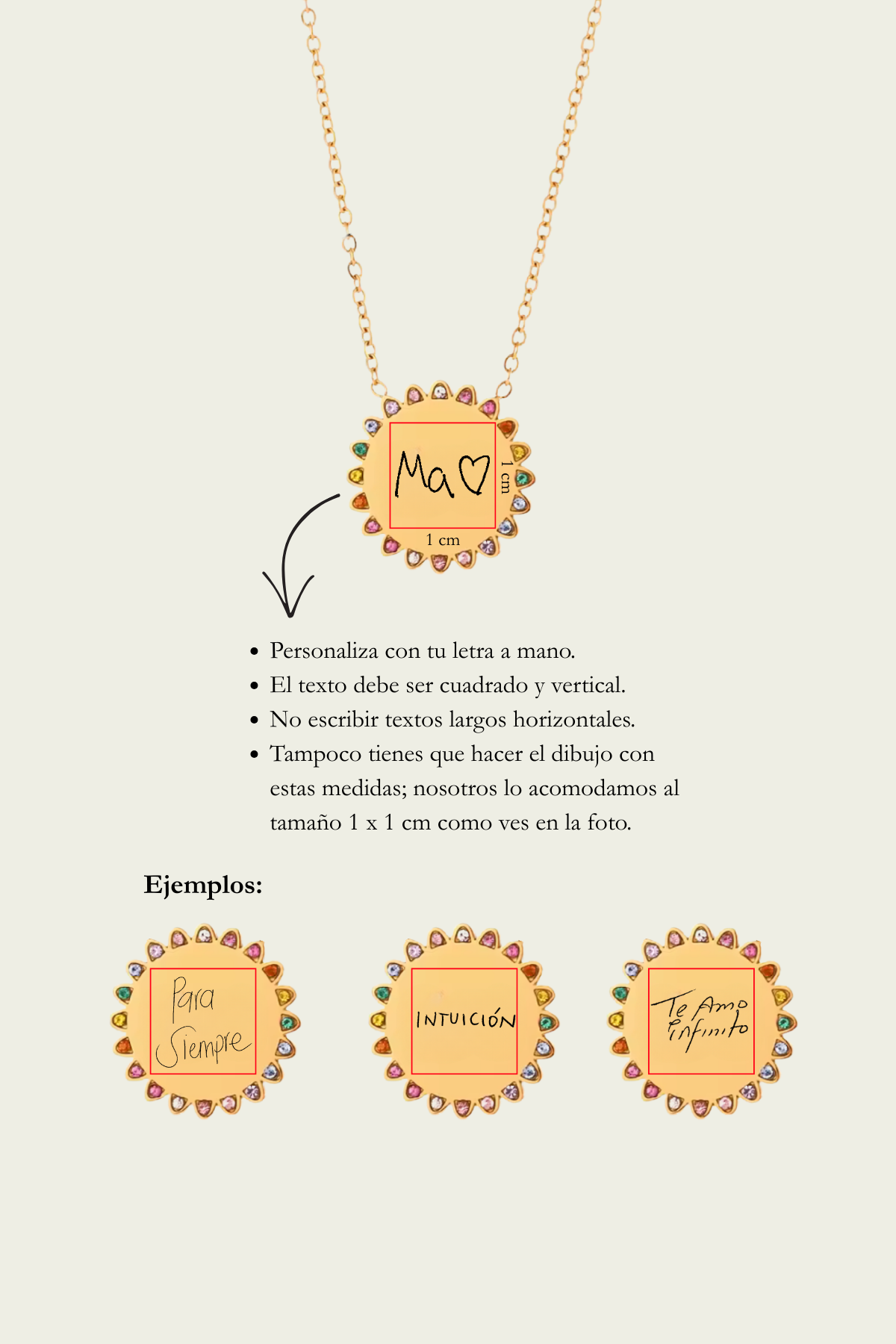 Round Tag Necklace - Handwritten Zircon Edition