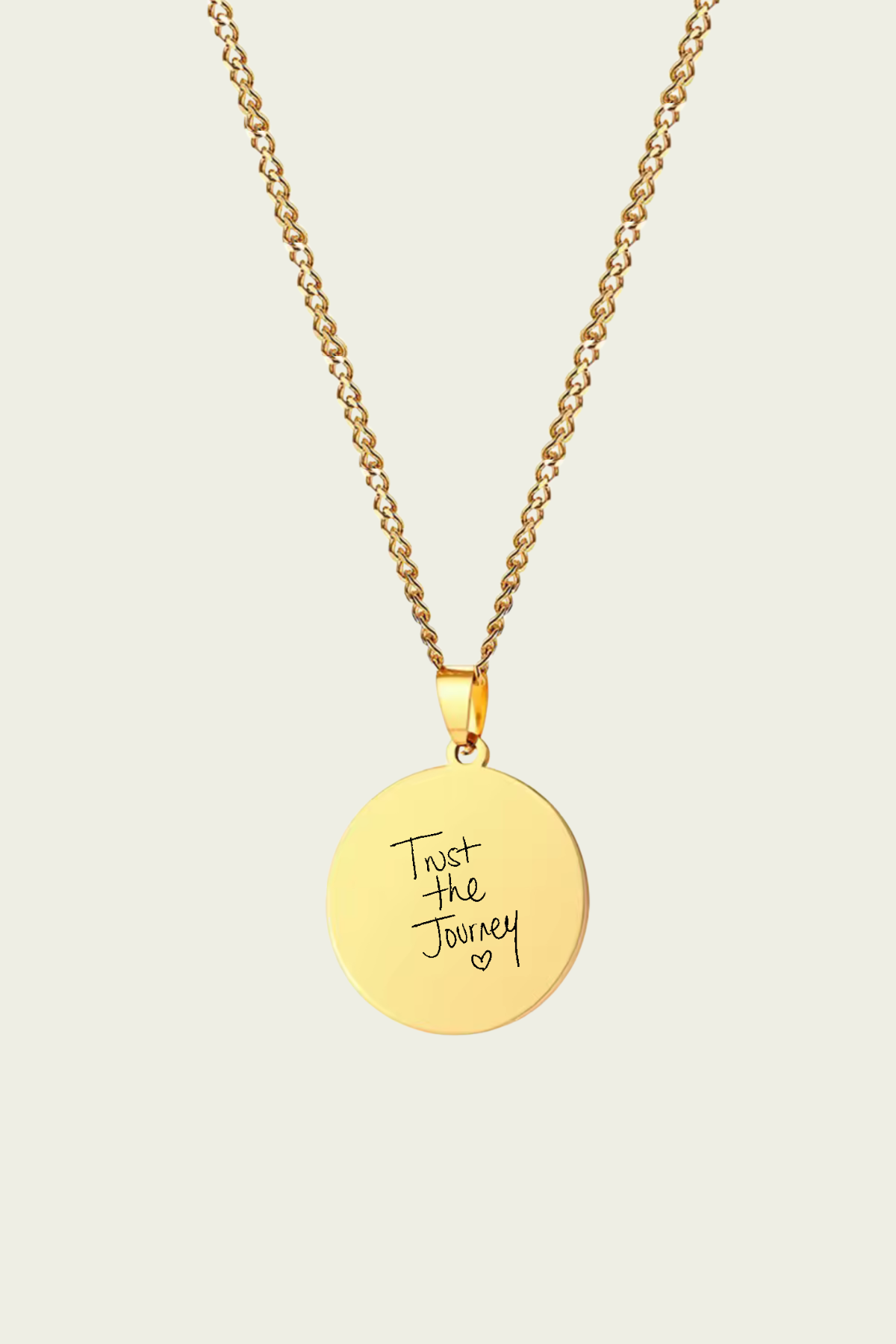 Big Round Tag Necklace - Handwritten Edition