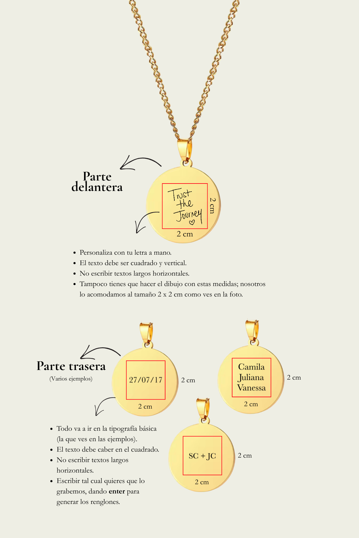 Big Round Tag Necklace - Handwritten Edition