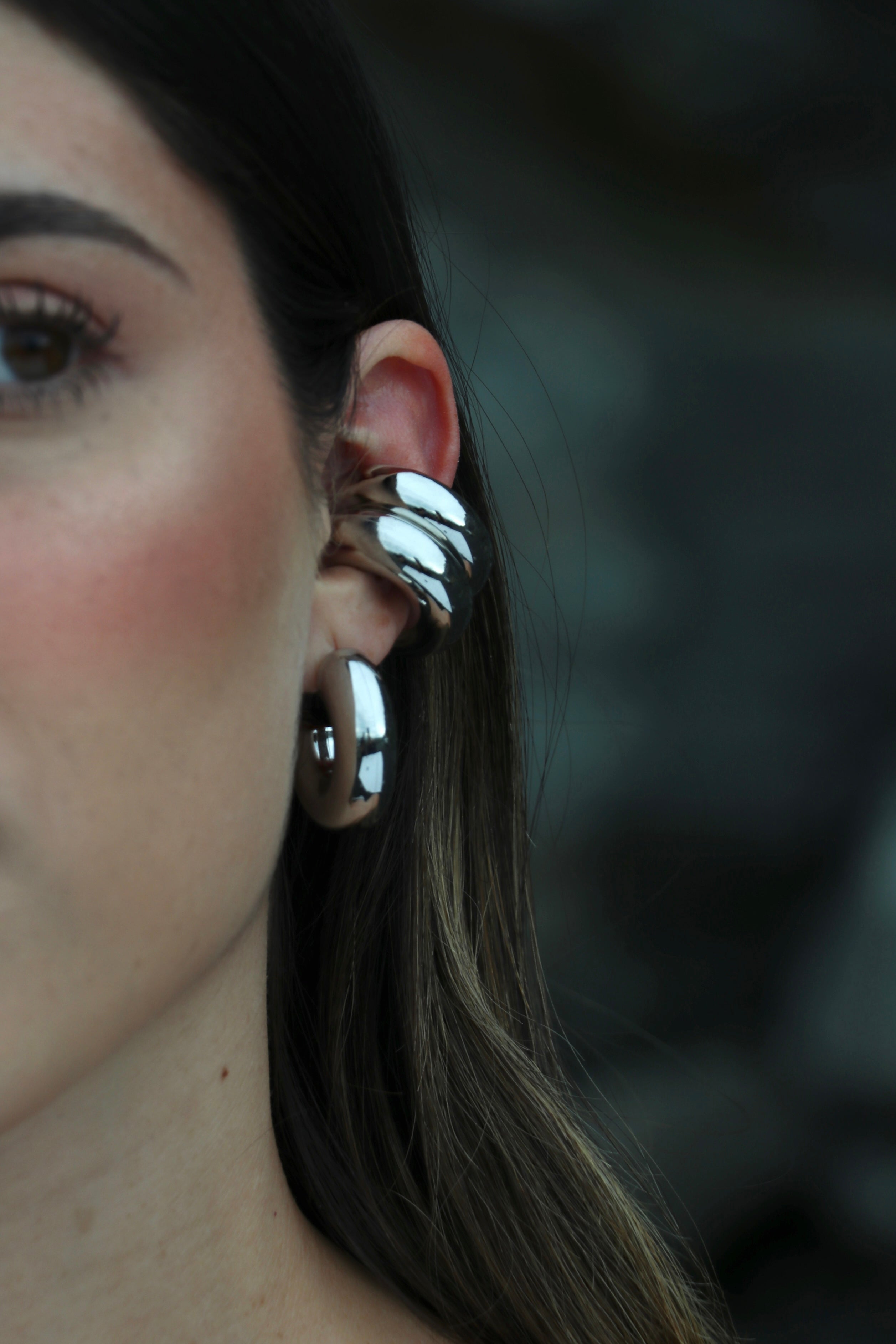 Crescent Moon Earcuff Silver