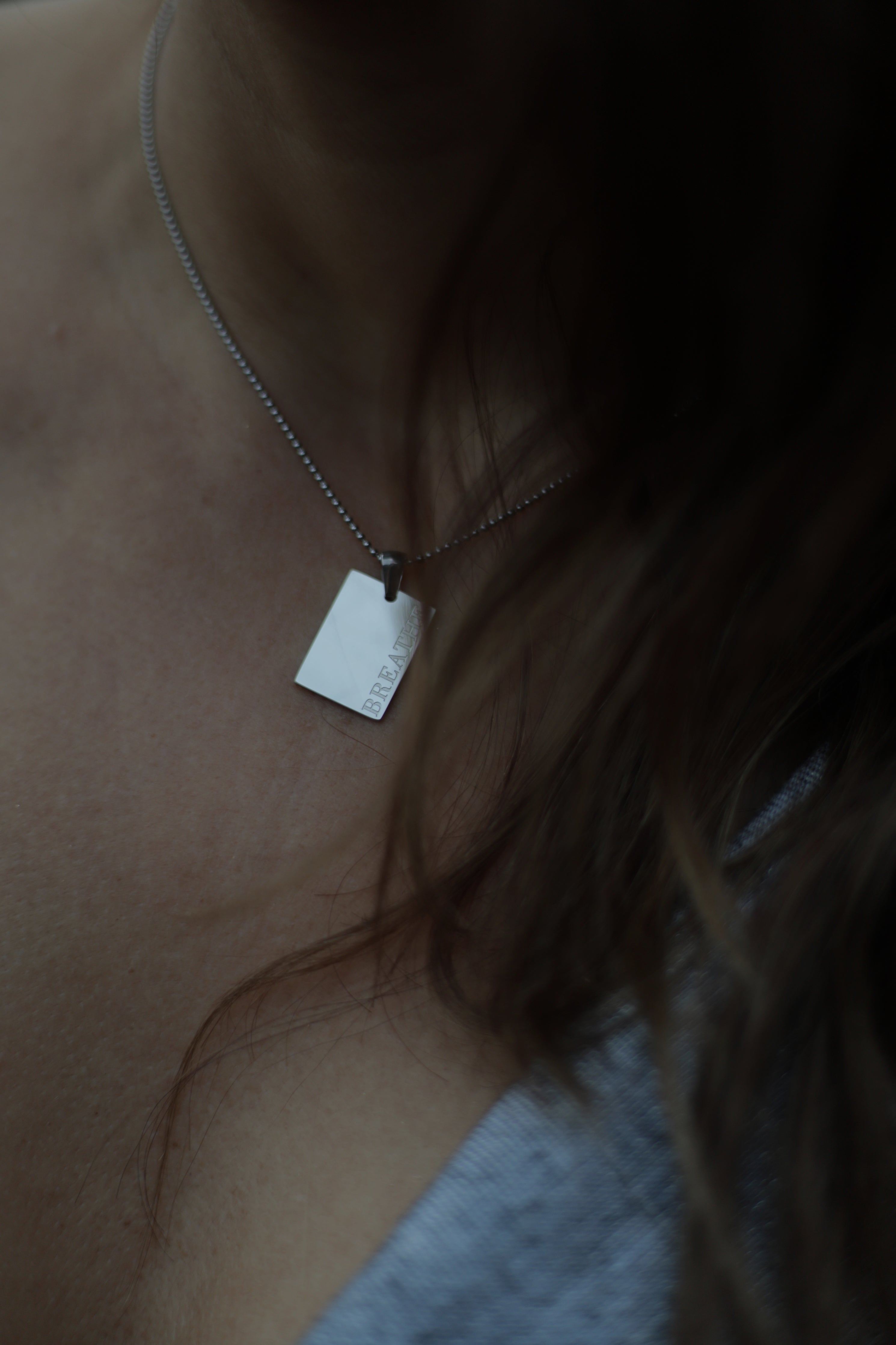Breathe Necklace Silver