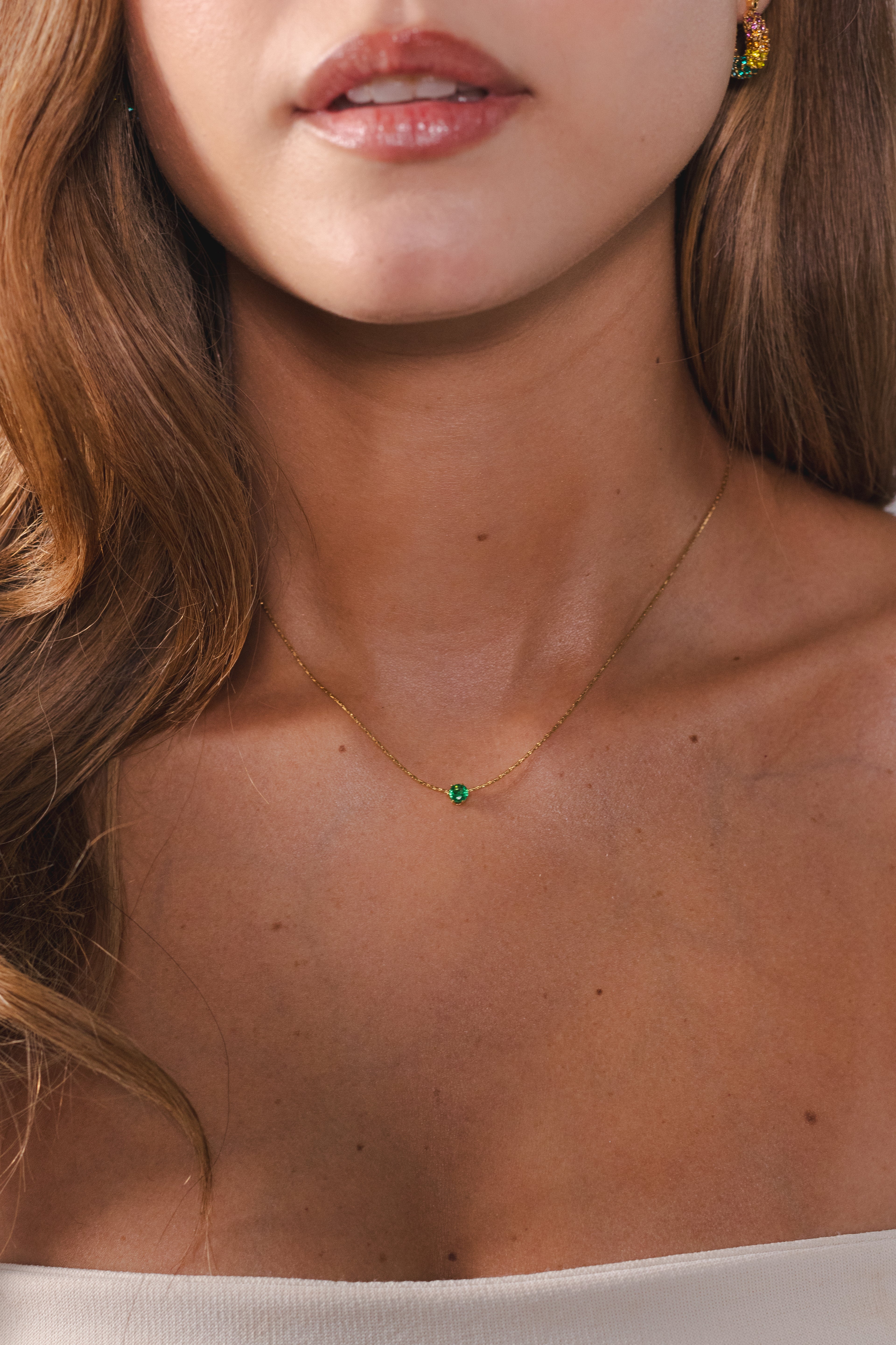 Dot Necklace Green