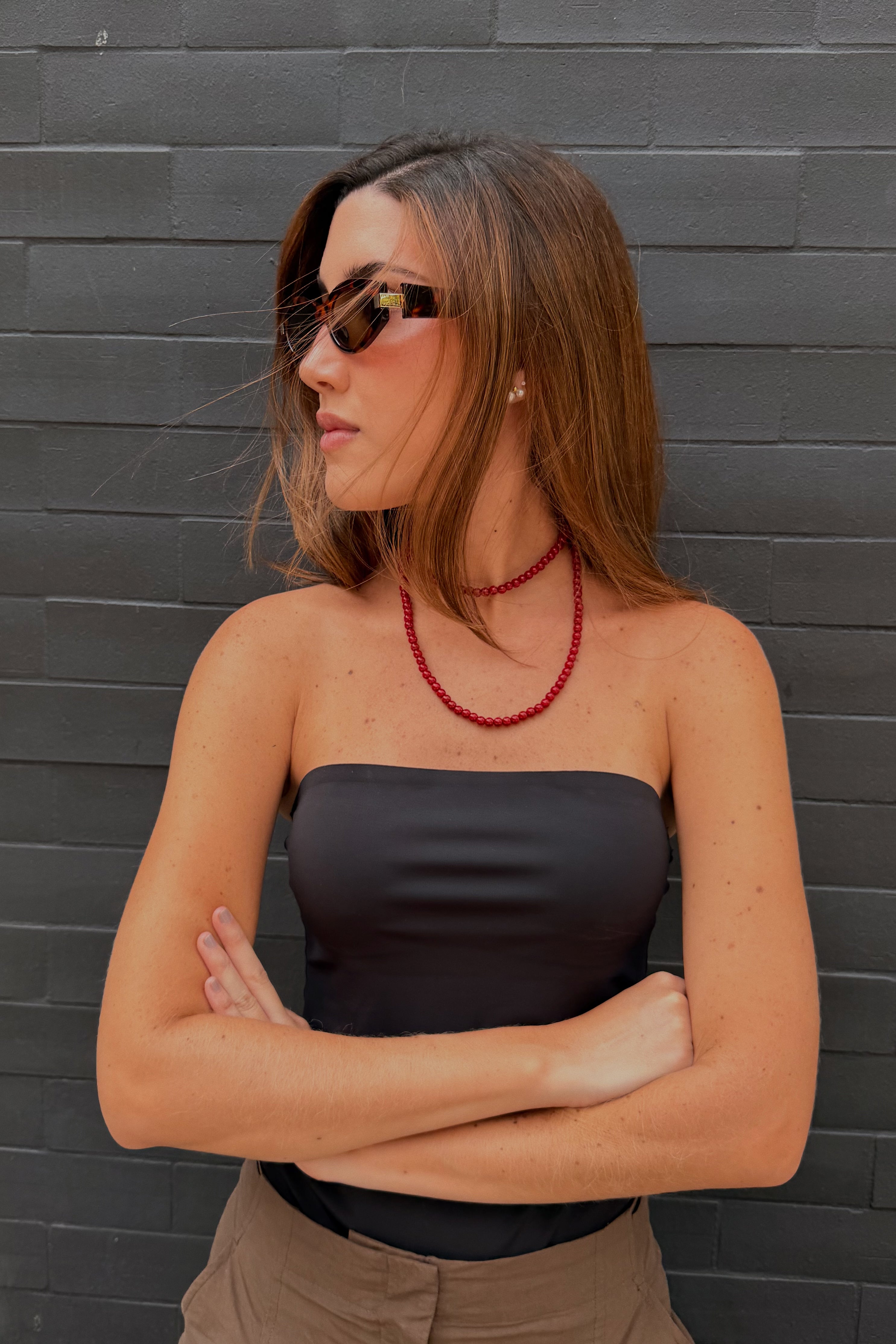 Loop Necklace – Cherry Red