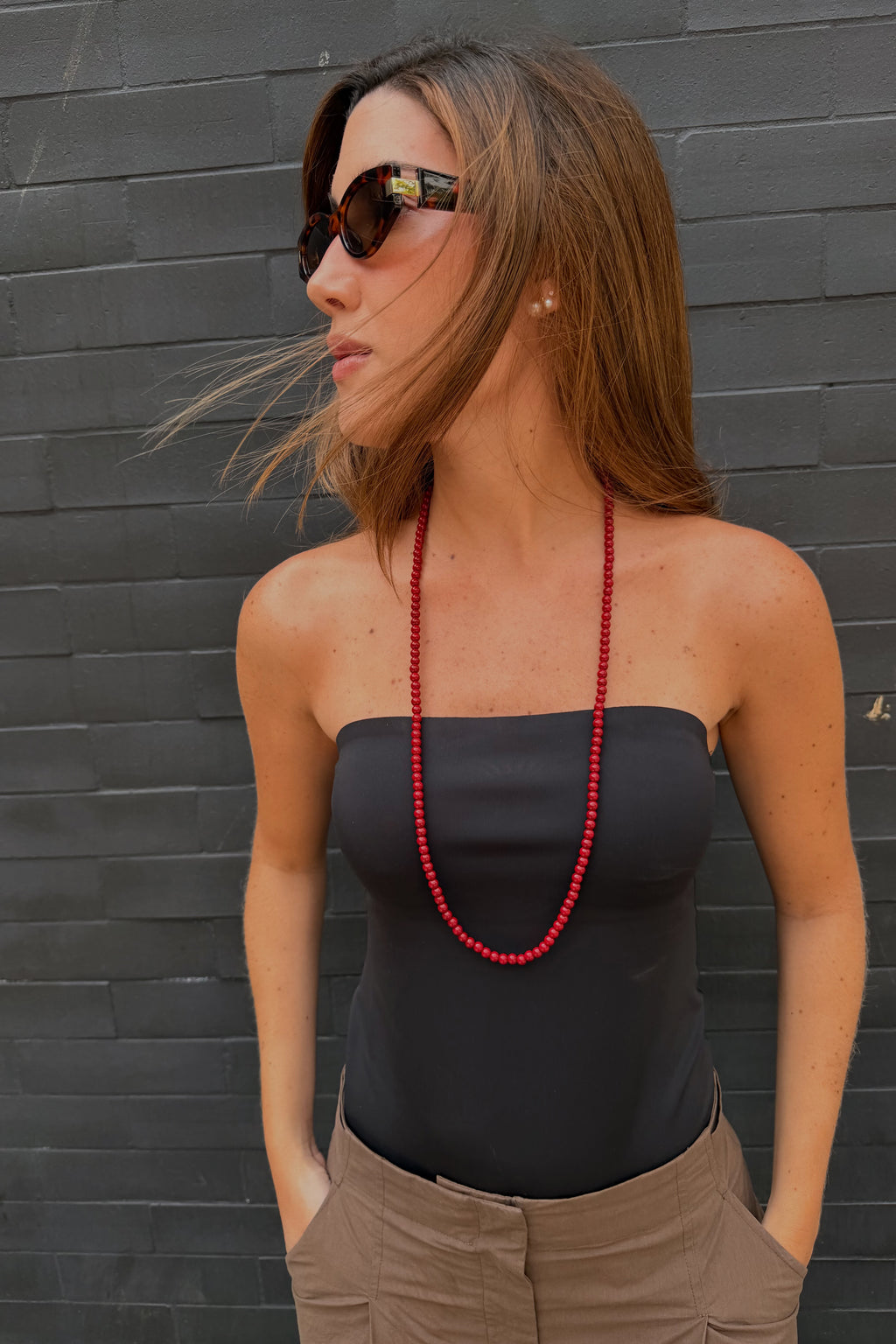 Loop Necklace – Cherry Red